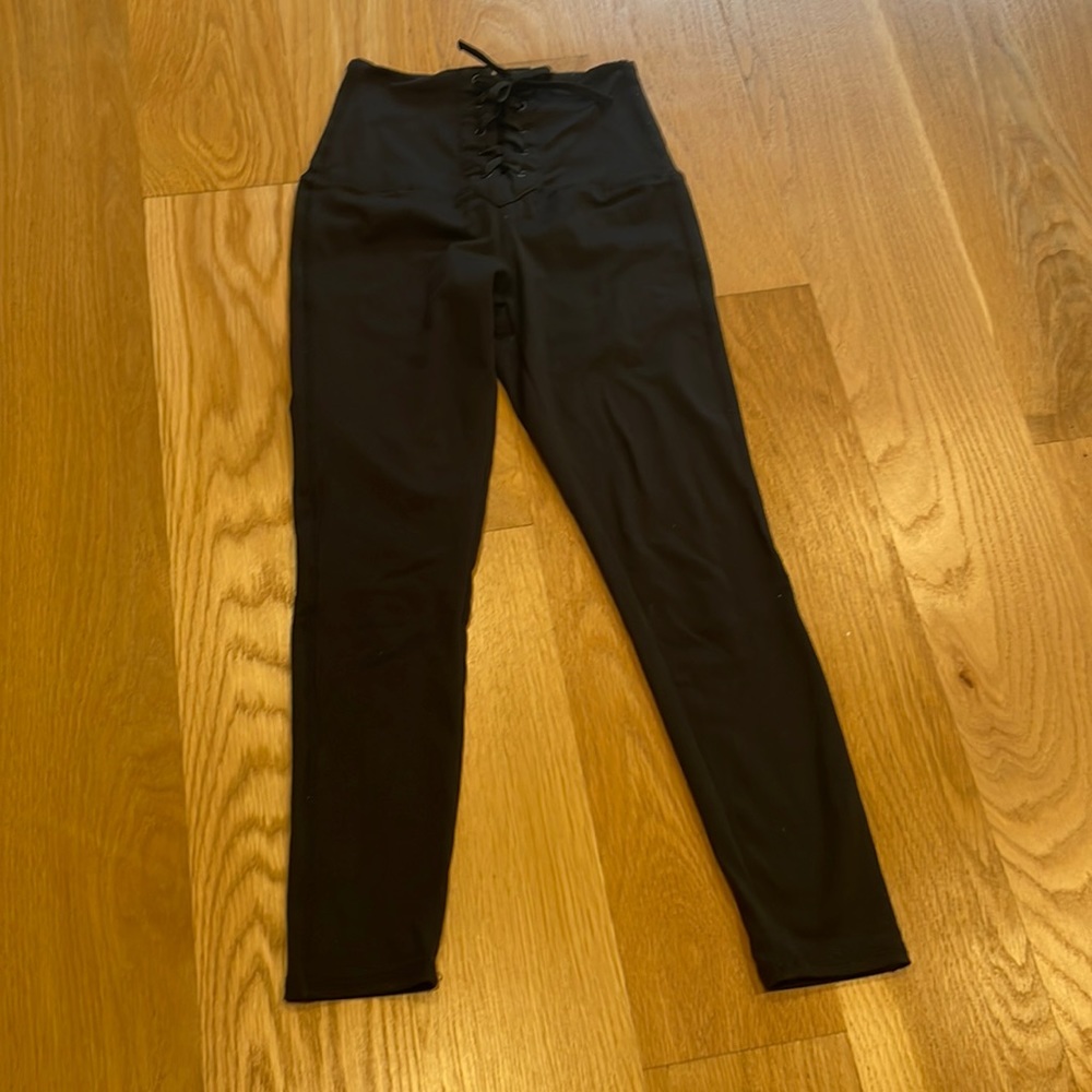 Katie J NYC Lace-up Waistband Leggings
